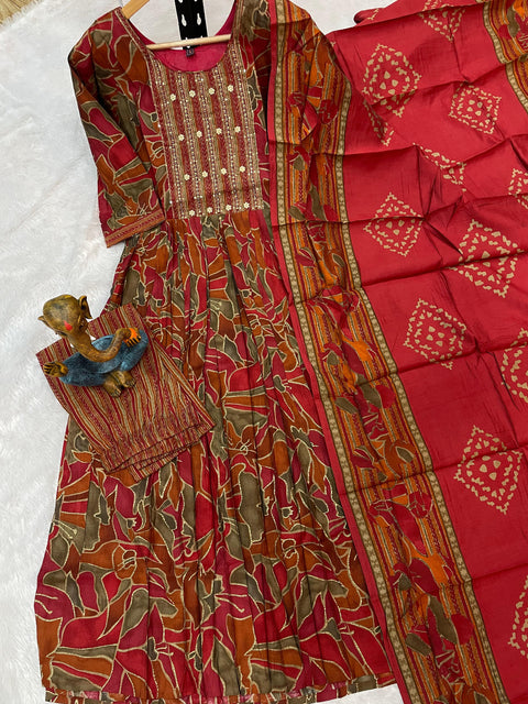 New premium Multi Embroidery Thread With Hand Work SalwarSuit