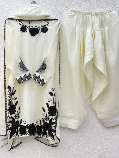 New Premium Fendy SilkFully Stitched & Ready to Wear bottom with Duppta