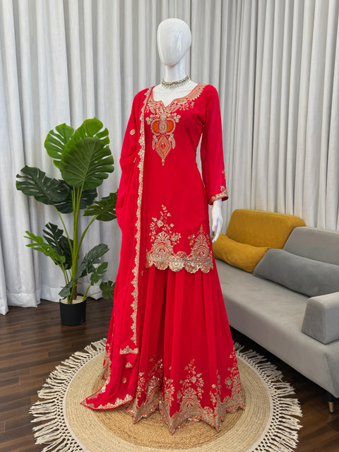 New Beautiful Elegant Ethnic WearDesigner Sharara Set