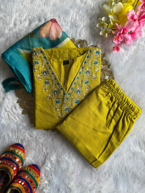 New Designers Kurti Pent Dupatta Set