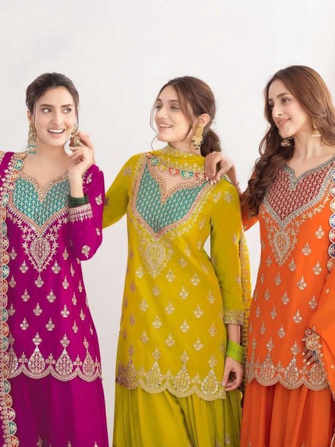 New Designer Party Sharara Suit & Dupatta Set