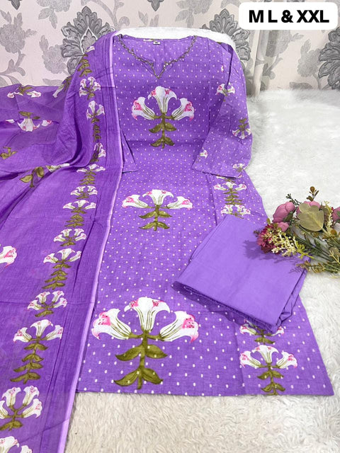 New beautifully floral printed Cotton kurta with subtle hand embroidery