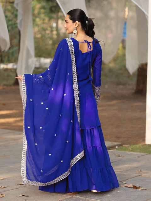 New Premium Georgette Women’s Kurta sharara Dupatta Set