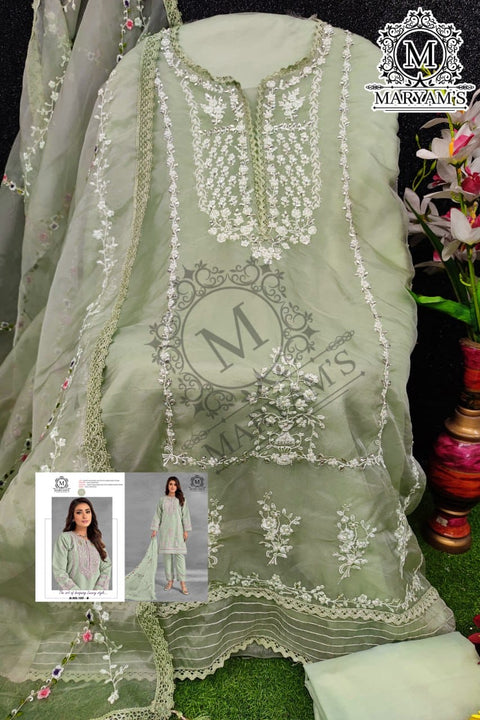 New Heavy Organza With Embroidery Sequence Work And Moti Work Suit