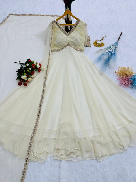 NEW Launching  Designer Party Wear Look CollectionHeavy Faux Georgette gown