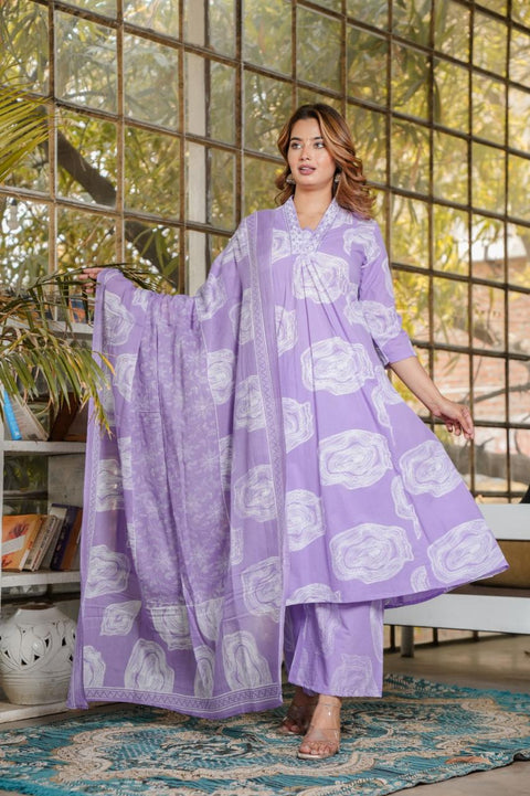 NEW LAUNCHING printed cotton anarkali kurti with plazo and mulmul duptta