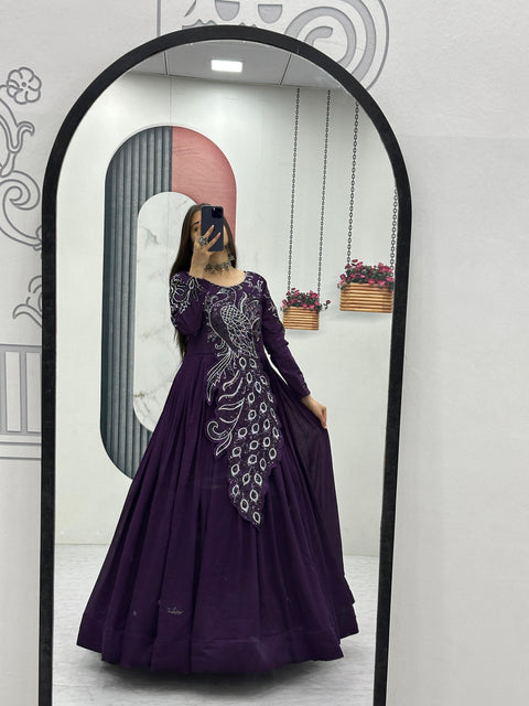 New Heavy Embrodery Sequence Work  Embroidered Gown
