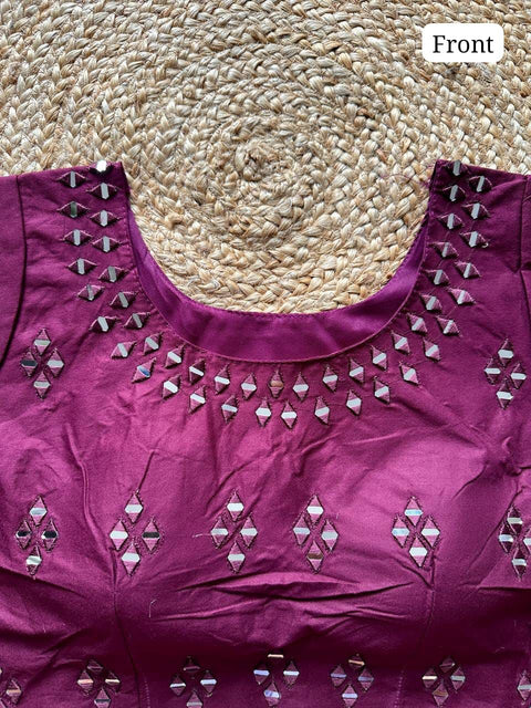 New Beautiful Real Mirror Handwork Heavy Cotton Blouse